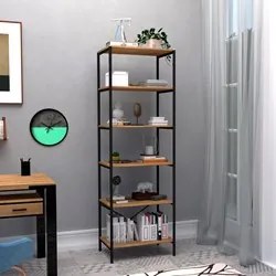 Estante Livreiro Multiuso Estilo Industrial 180cm 6 Prateleiras Trento