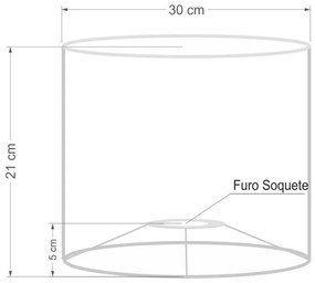 Cúpula abajur e luminária cilíndrica vivare cp-8014 Ø35x21cm - bocal europeu
