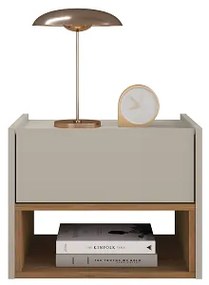 Mesa De Cabeceira Florença Off White/Cedro - Casa D Móveis