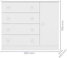 Berço Americano Mini Cama Com Colchão e Cômoda Doce Sonho Branco - Qmo