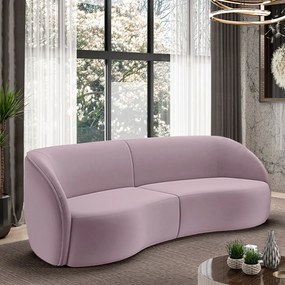 Sofá Decorativo Sala de Estar Bipartido 318cm Clarke Veludo Rosê G45 - Gran Belo