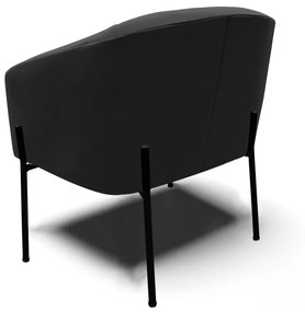 Poltrona Decorativa Pé de Ferro Preto Stella Suede D03 - D'Rossi - Preto