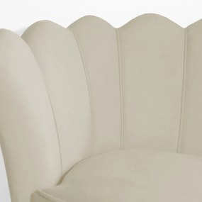 Poltrona Decorativa Dália Pés Palito Veludo Bege