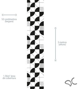 Papel de Parede Formas Geométricas Preta e Branca