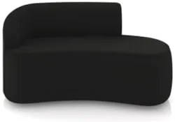 Sofá 2 Lugares Para Sala 140cm Orgânico Wendi Veludo Preto I01  - Mpoz