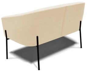 Sofá 2 Lugares Namoradeira Pé de Ferro Preto Stella Suede D03 - D'Rossi - Bege