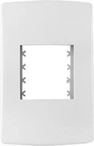 Placa 4x2 Com Suporte 2 Módulos Branco Siena