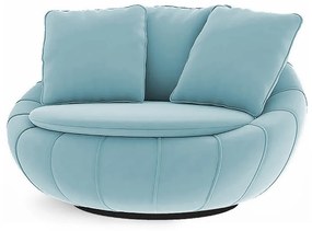 Poltrona Decorativa Redonda Giratória Glória Veludo Turquesa - Sheep Estofados - Veludo Turquesa