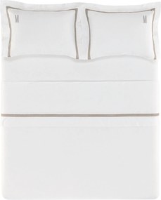 Jogo de Cama Trussardi Cetim 300 Fios Morelli Branco e Marrone King