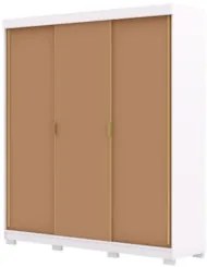 Guarda Roupa Casal 200cm 3 Portas Duke Flex Branco/Camarim V02 - Mpoze