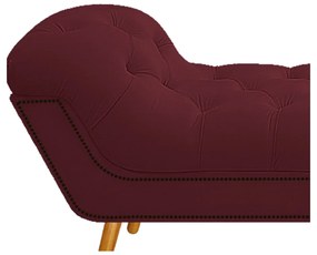 Calçadeira Estofada Veneza 195 cm King Size Suede Bordô - ADJ Decor