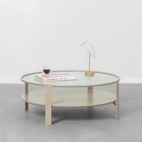 Mesa de Centro Glas Vidro e Areia - 80x80cm