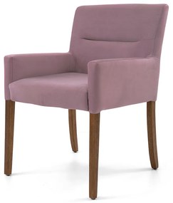 Poltrona Angel Veludo Rose B-305 Base de Madeira D07 - D'Rossi