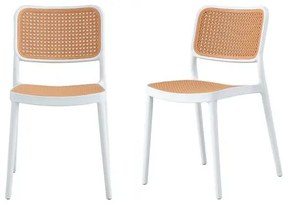 Kit 02 Cadeiras Lia Tela Sextavada Sintética e Estrutura Polipropileno Branco - 75586 Sun House