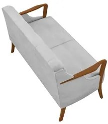 Poltrona Namoradeira 2 Lugares 135cm Capitonê Lapa M22 Veludo Cinza -