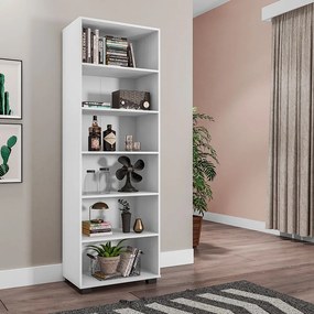 Estante de Livros para Escritório Home Office Alf Branco Texturizado G47 - Gran Belo