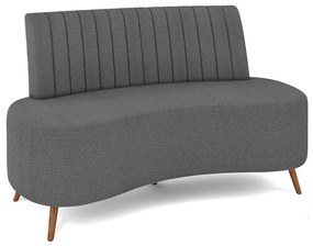 Sofá 2 Lugares Living 160cm Pé Palito Maraú Bouclê K01 - D'Rossi - Cinza