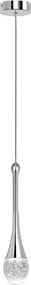 Pendente Led Aluminio Cristal 6W 3000K Lille - CROMADO