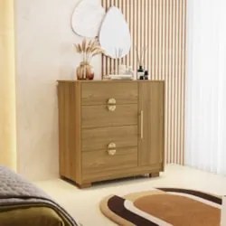 Cômoda Para Quarto 93cm Com 1 Porta Nara Nature V02 - Mpozenato