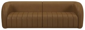 Sofá Decorativo Sala de Estar 332cm Adam 4 Lugares PU Caramelo G45 - Gran Belo