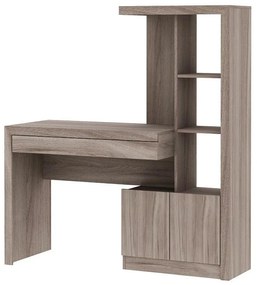 Mesa escrivaninha Estante Home Office 2 portas 1 Gaveta Carv