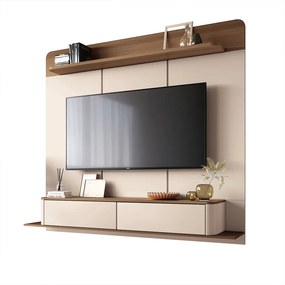 Home Painel Galax Suspenso para TV até 70 Polegadas Off White/Castanho G26 - Hb Móveis