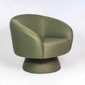 Poltrona Giratória Hyllis Estofada Base Cônica Revestida Design Sustentável