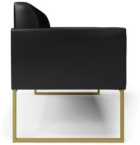 Sofá Namoradeira Base Industrial Dourado Marisa Corano D03 - D'Rossi - Preto