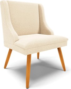 Cadeira Sala de Jantar Pé Palito Castanho kit 2 Liz Bouclê D03 - D'Rossi - Bege