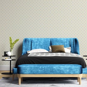 Papel de Parede poá azul e amarelo 0.52m x 3.00m