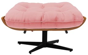 Puff Giratório Costela Suede Base Giratória Preto - D'Rossi - Rose