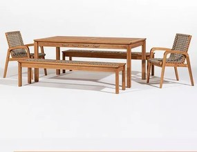 Conj. Trama Mesa 8 Lugares Jatobá Corda Rami 180cm - 78598 Sun House