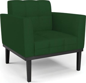 Poltrona Decorativa Karen Pés Fixo em Madeira Preto Veludo Verde Esmeralda G19 - Gran Belo