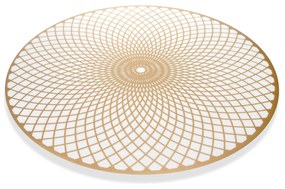 Jogo Americano Redondo de Plástico Mandala Dourado 38 cm - D'Rossi