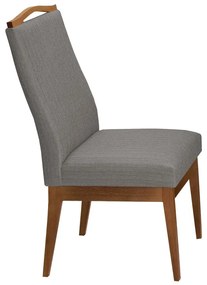 Conjunto 6 Cadeiras Sala de Jantar Lara Linho/Poliester Cinza