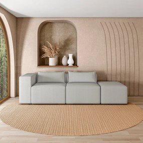 Sofá Versátil Sala de Estar Atlanta 378cm Modulado Bouclê Cinza G52 - Gran Belo