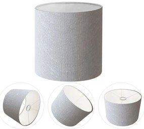 Cúpula Abajur Cilíndrica Cp-8010 Ø25x25cm Rustico Cinza