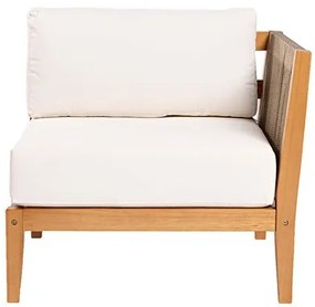 Sofa Modulo Canto Esquerdo Cannes Cor Cru Base Mel - 72219 Sun House