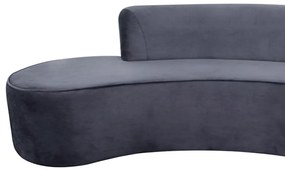 Sofá 3 Lugares Eros D07 Curvo 210cm Braço Direito Veludo Cinza - D'Rossi
