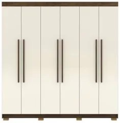 Guarda Roupa Casal 218cm 6 Portas Elegance Imbuia/Champanhe - Vila Ric