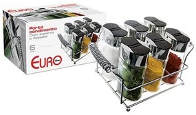Porta Temperos Oval com Suporte - 6 peças