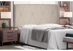 Cabeceira Cama Box Casal 140cm Aquilla Veludo Bege - Sheep Estofados - Bege