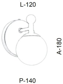 Arandela Detalhe Madeira 12X18X14Cm Metal E Globo Ø10Cm 01Xg9 | Old Ar... (COBRE FOSCO, FOSCO (BRANCO))