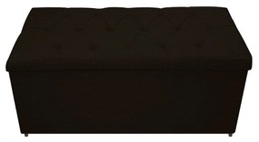 Kit Cabeceira e Calçadeira Baú Estofada Mel 90 cm Solteiro Com Capitonê Corano Marrom - ADJ Decor