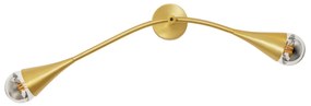 Arandela Jazz Dupla 29X76X19Cm 2Xe27 - Usina 52004/2 (DR-M - Dourado Metálico)