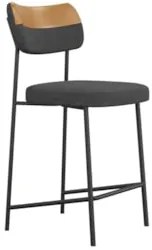 Banqueta Cozinha Média Milli Linho Grafite/Caramelo A14     - Mpozenat