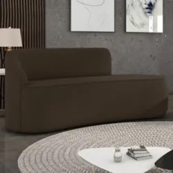 Sofá 2 Lugares Para Sala 140cm Orgânico Wendi Suede Marrom I01  - Mpoz