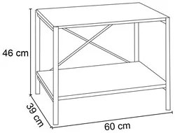 Kit 2 Sapateiras Multiuso Hall de Entrada 60cm 2 Prateleiras Padova De