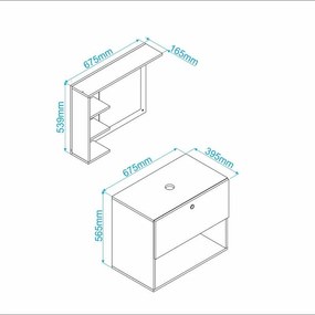 Gabinete Conjunto de Banheiro 1 Gaveta Espelheira Branco