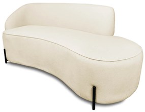 Sofá 4 Lugares Orgânico 220cm Pé Ferro Preto Morgan Bouclê - Terra - Bege
